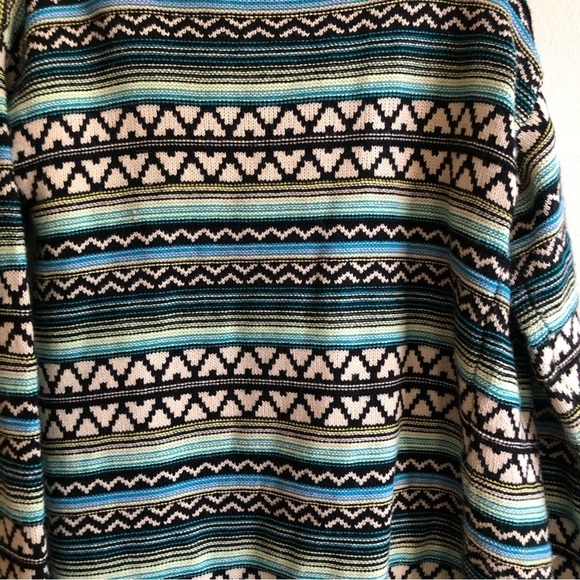 Altar'd State Aztec Stripe Open Front Long Cardigan Oversized Women's Sz Medium - Picture 6 of 9